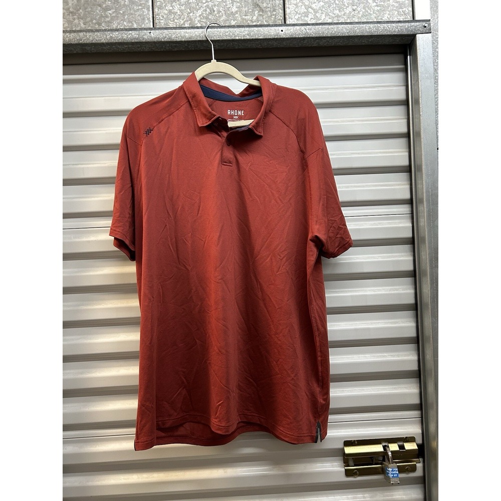 Rhone Polo Shirt Men XXL Red Delta Golf Performance Short Sleeve Cooling 141364
